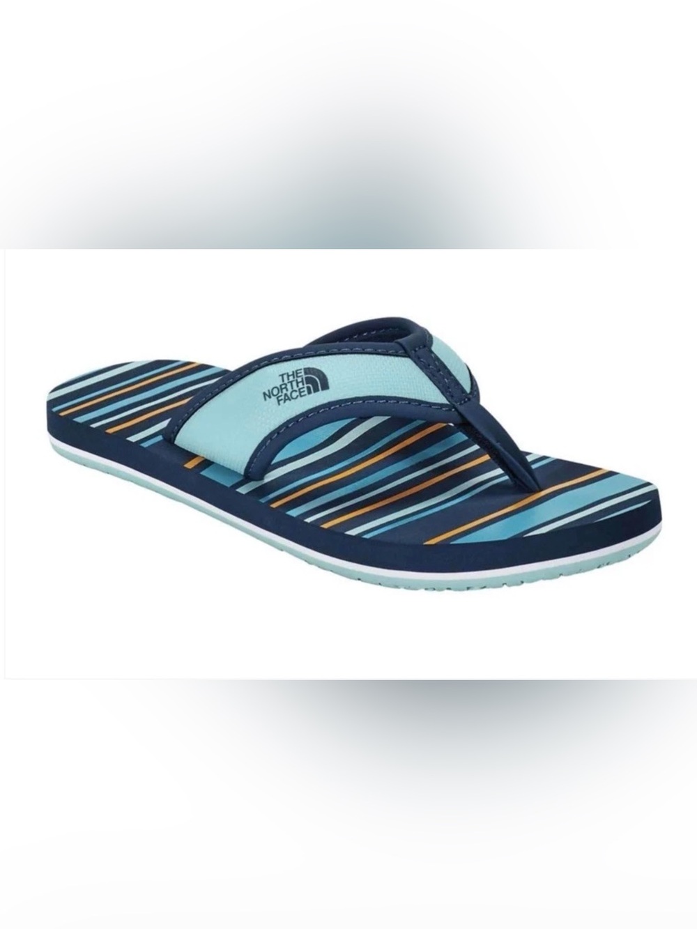 The North Face Youth Base Camp Flip-Flops - Shady Blue / Canal Blue Sz 1 NWT